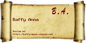 Baffy Anna névjegykártya
